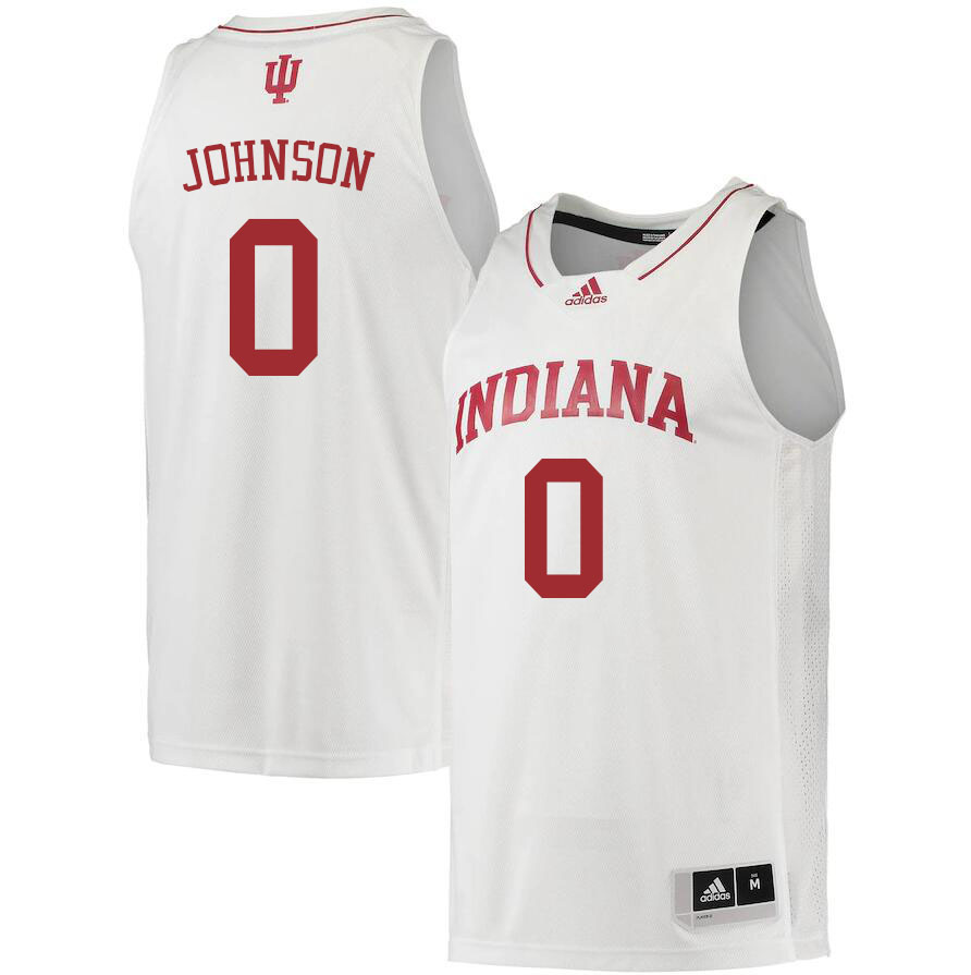 Men #0 Xavier Johnson Indiana Hoosiers College Basketball Jerseys Sale-White - Click Image to Close